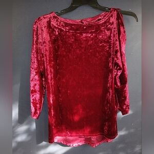 Spense Velvet Burgundy Women's Blouse